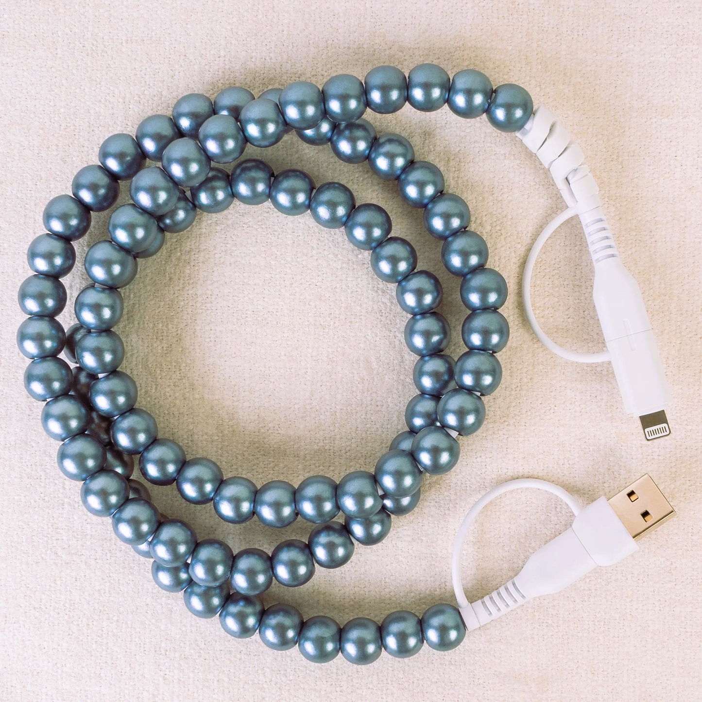 4-in-1 Beaded Charging Cable-Gray