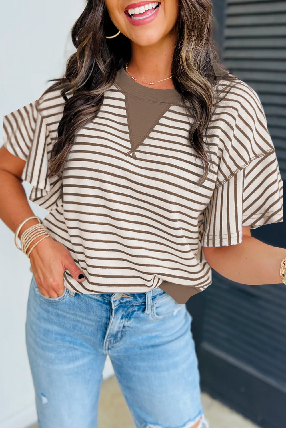 Sassy Stripes Short Sleeve Top