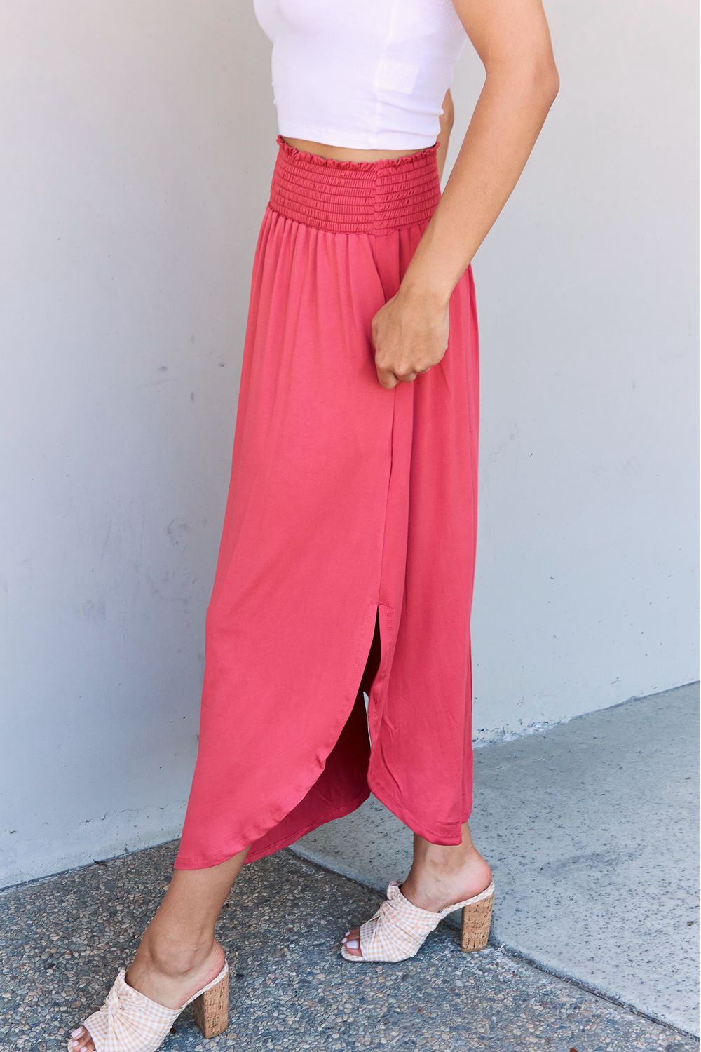 Comfort Princess  High Waist  Maxi Skirt in Hot Pink