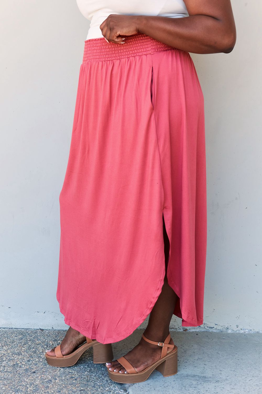 Comfort Princess  High Waist  Maxi Skirt in Hot Pink