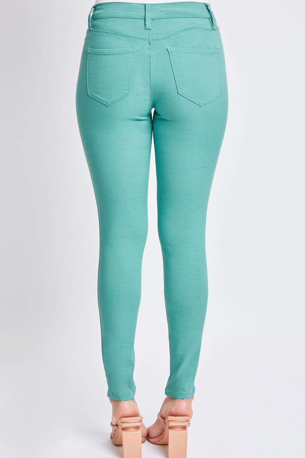 YMI Jeanswear  Hyperstretch Mid-Rise Skinny Pants-Sea Green