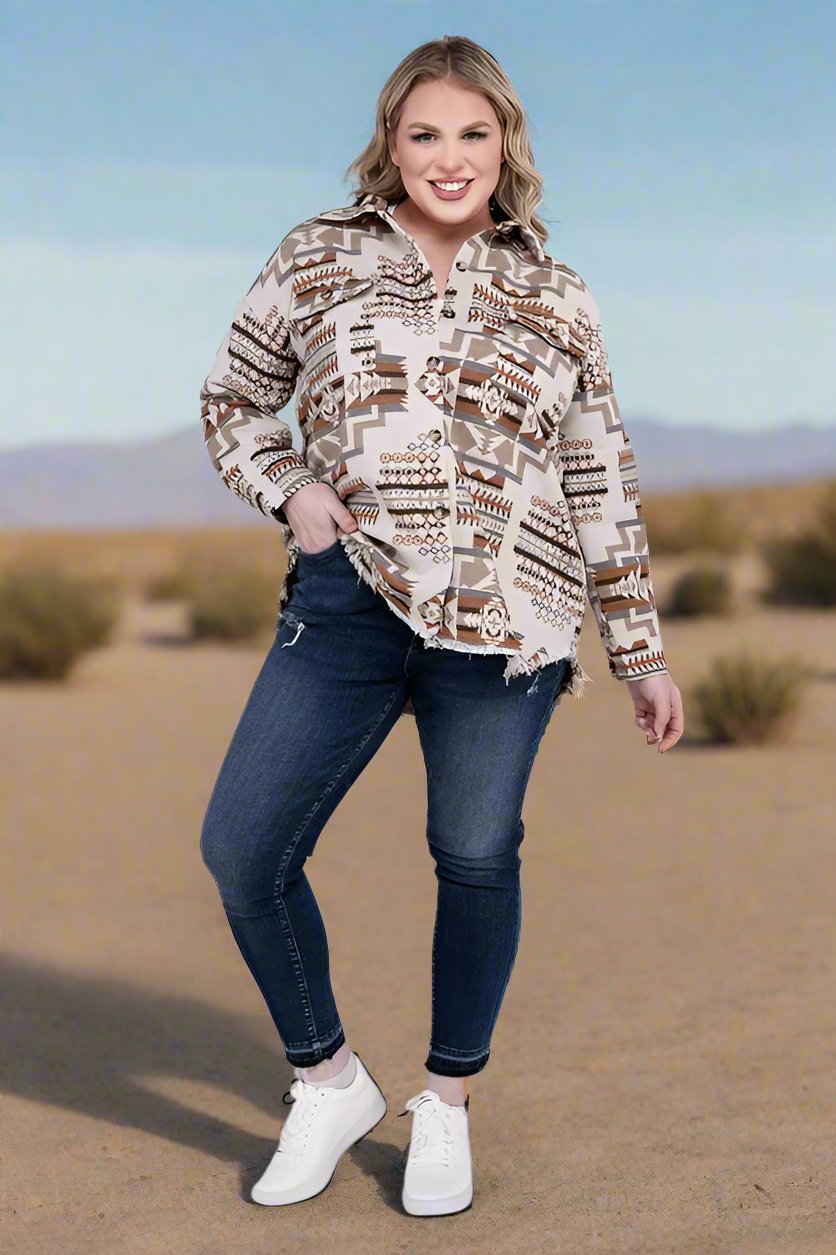 Mesa Sunrise Plus Size Shacket