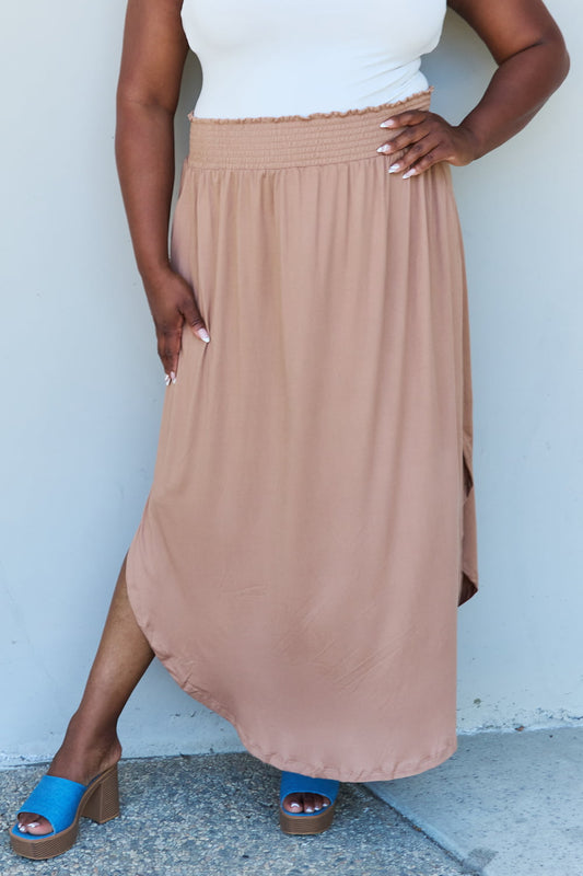 Comfort Princess  High Waist Maxi Skirt in Tan