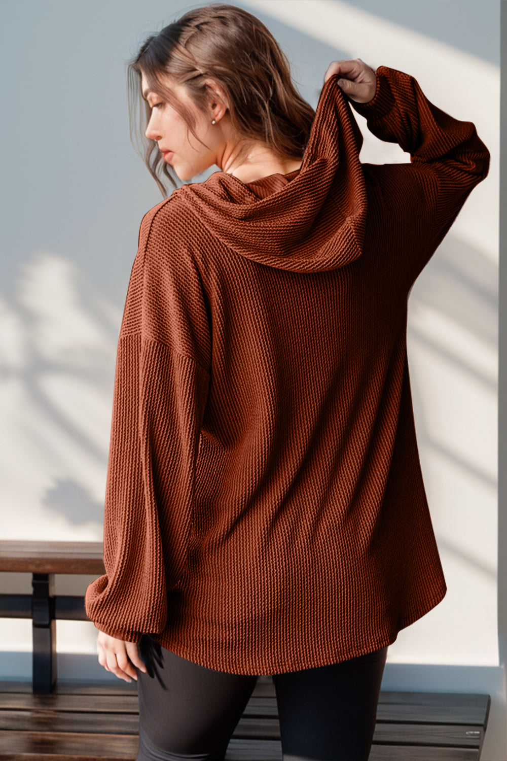 Cozy Ridge Half Button Long Sleeve Hoodie in 3 Colors