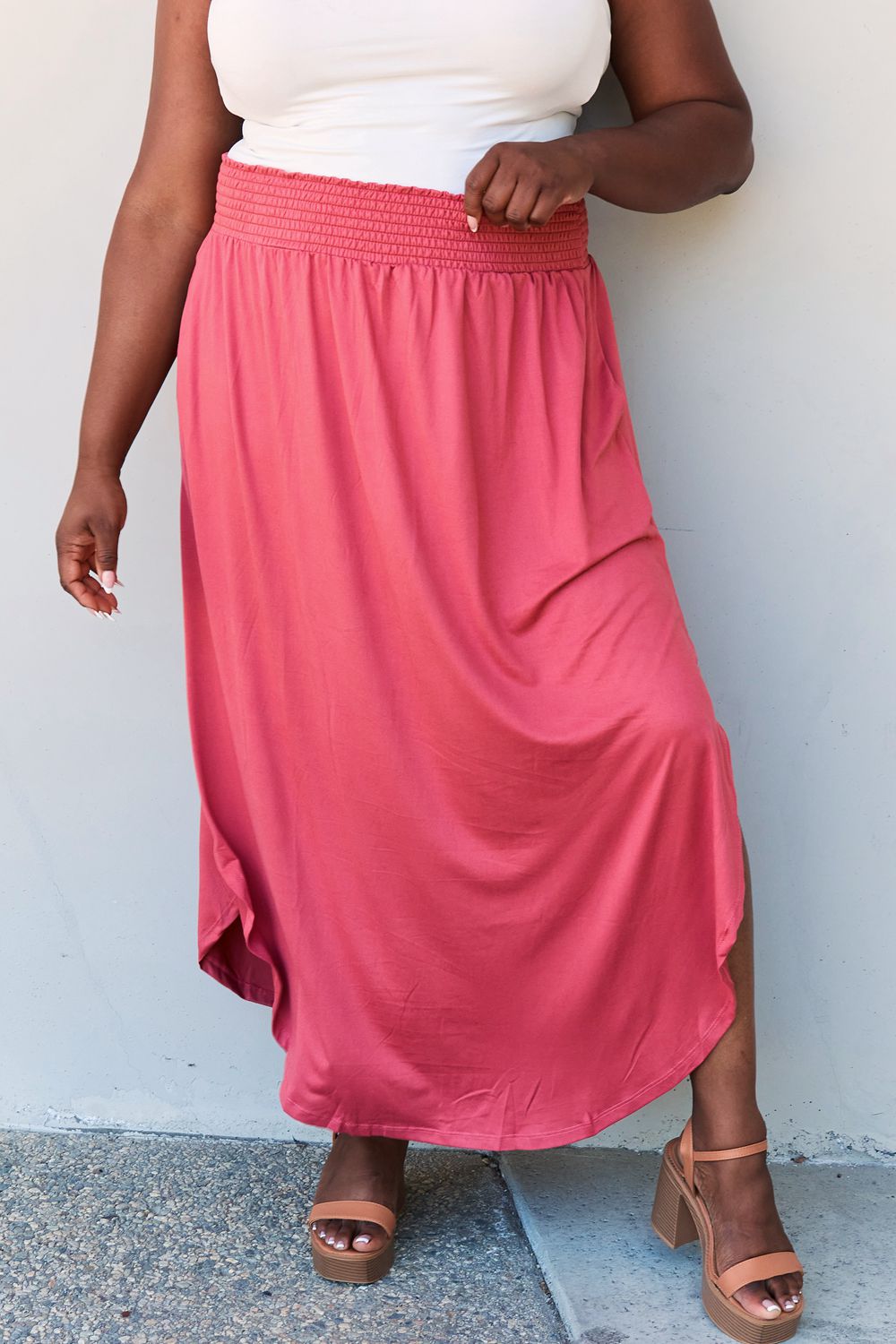 Comfort Princess  High Waist  Maxi Skirt in Hot Pink