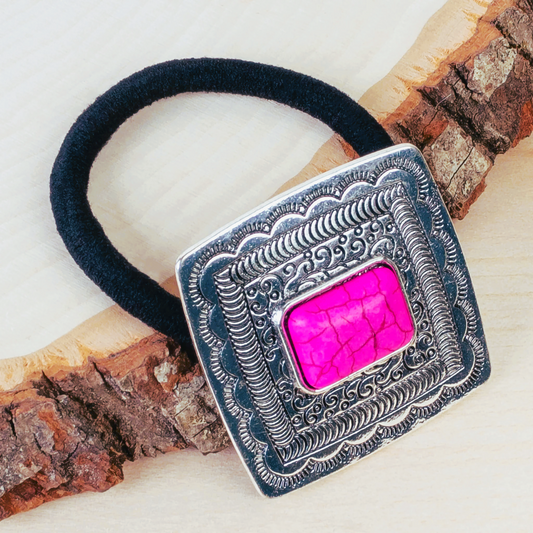 Squash Blossom Hair Tie - Fuchsia