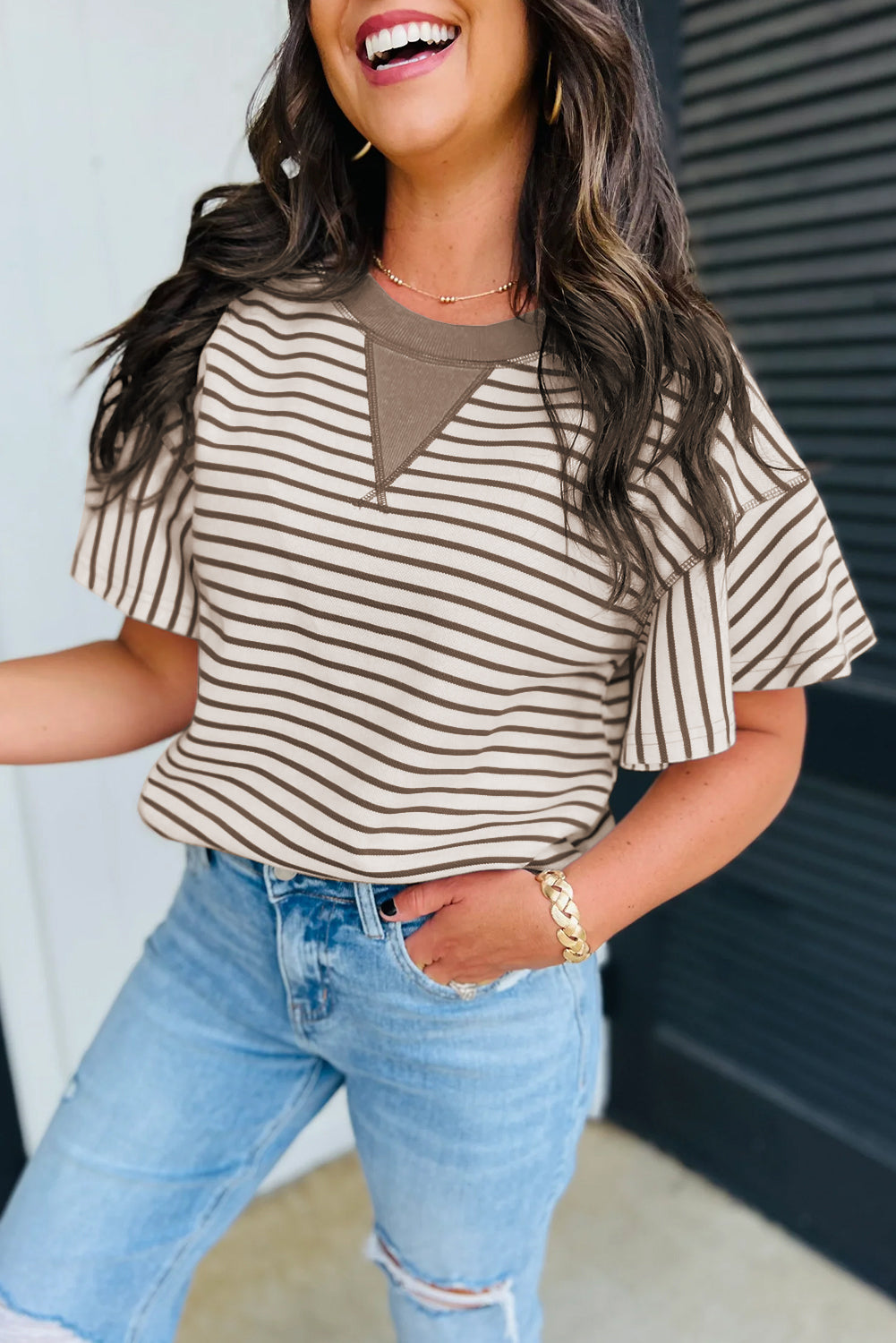 Sassy Stripes Short Sleeve Top