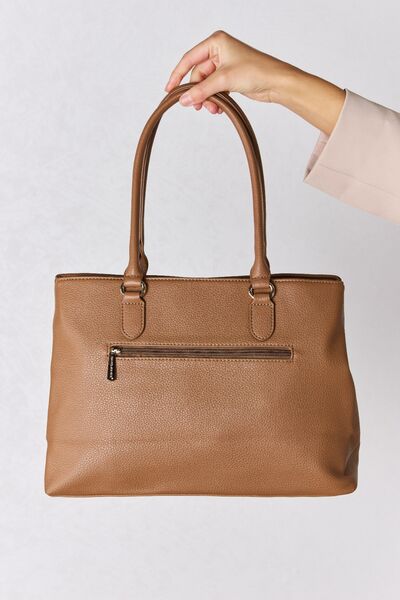 Structured Faux Leather Handbag in Black, Brown, or Taupe