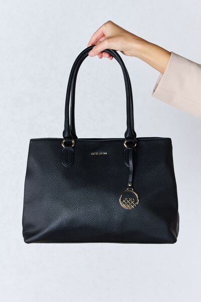 Structured Faux Leather Handbag in Black, Brown, or Taupe