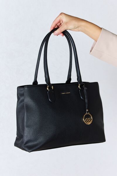 Structured Faux Leather Handbag in Black, Brown, or Taupe