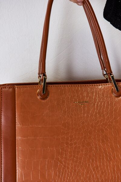 Textured Faux Leather Medium Handbag 4 Colors