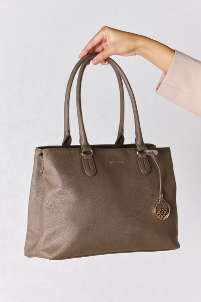 Structured Faux Leather Handbag in Black, Brown, or Taupe